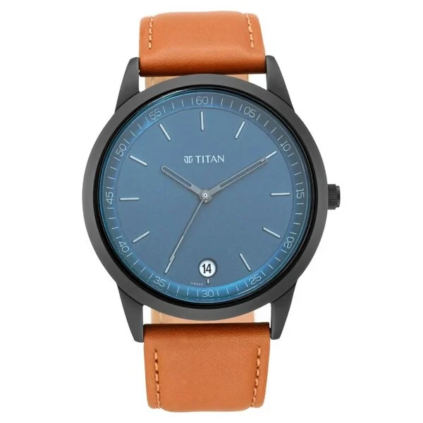 Titan Men's Timeless Style Watch: Refined Anthra Dial and Leather Strap ns1806nl03 Men's Watch