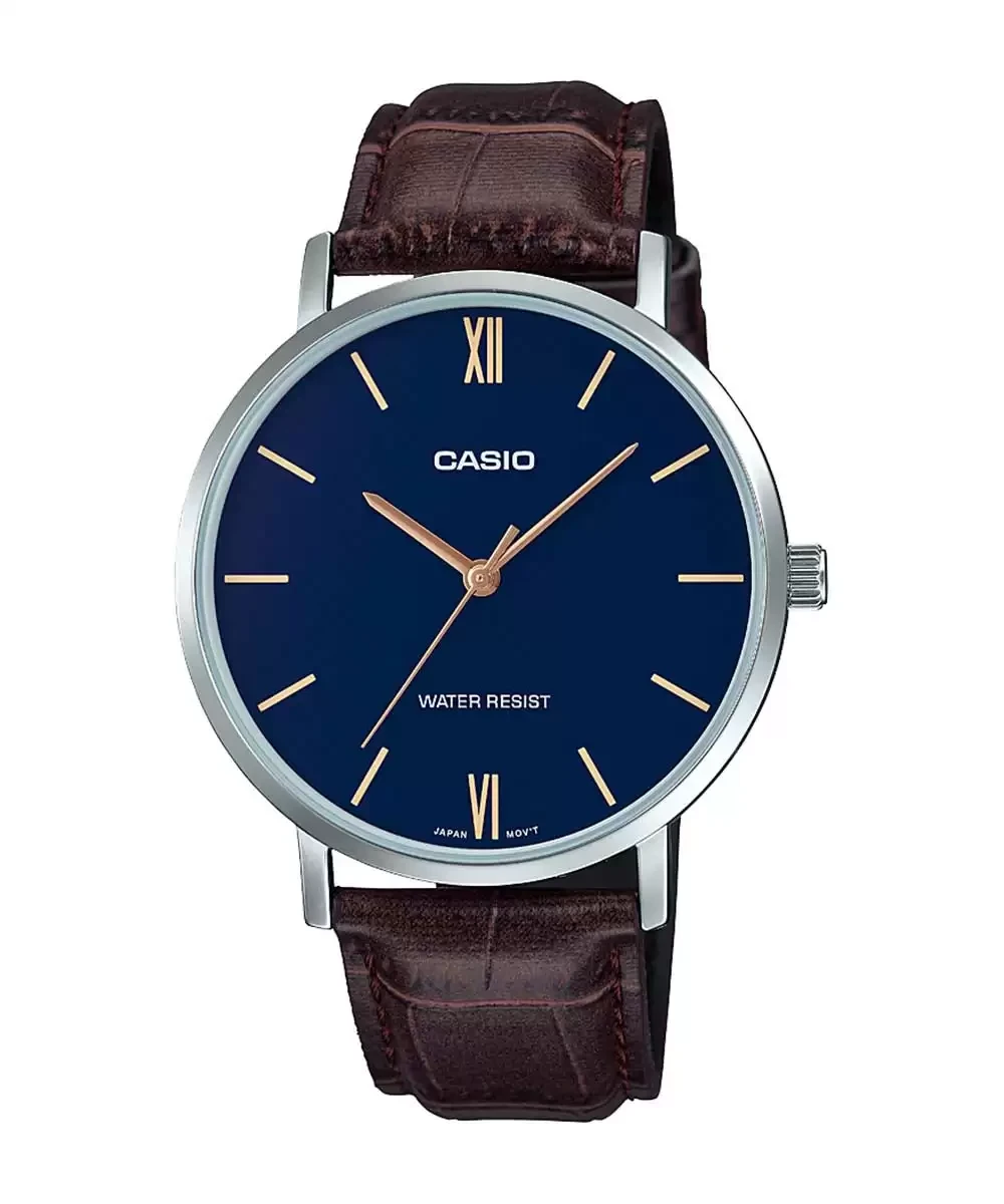 ENTICER MEN MTP-VT01L-2BUDF - A1616 Brown Leather - Men's Watch