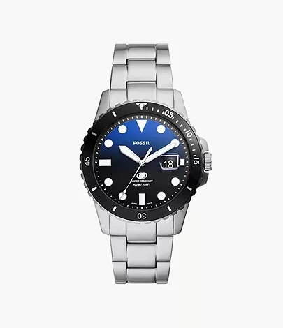 Fossil Blue Dive Three-Hand Date Stainless Steel Watch