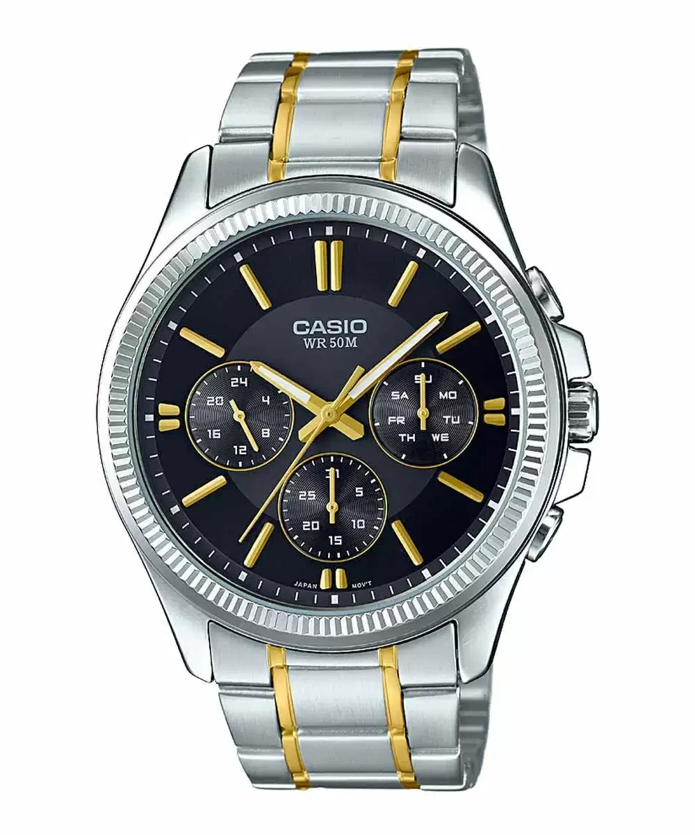 ENTICER MEN MTP-1375HSG-1AVIF - A1656 Two-Tone Multi-Dial - Men's Watch