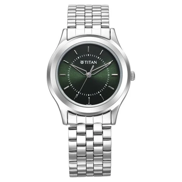 Titan Karishma Zing Quartz Analog Green Dial Stainless Steel Strap Watch for Men 1648sm01 Men's Watch