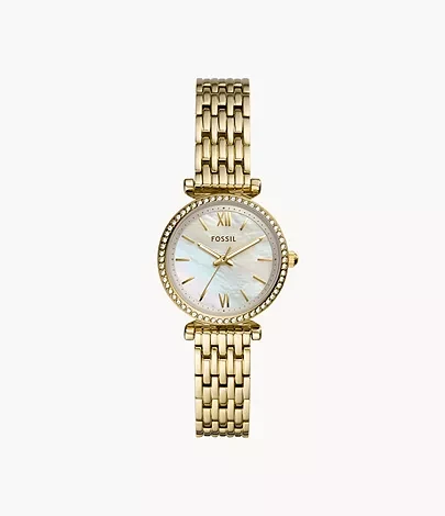 Carlie Mini Three-Hand Gold-Tone Stainless-Steel Watch