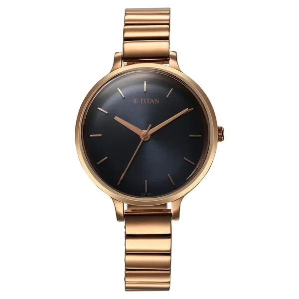 Titan Secluded Quartz Analog Blue Dial Metal Strap Watch For Women 2709wm01 Women's Watch