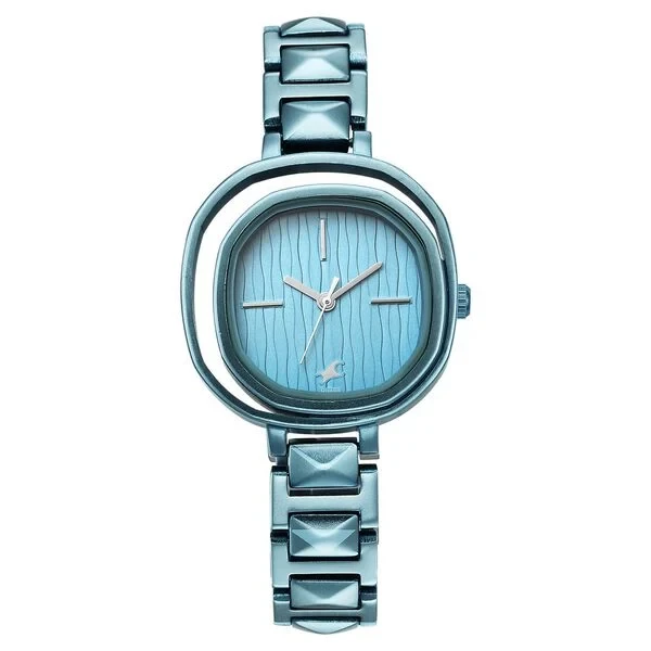 Fastrack Opulence Quartz Analog Blue Dial Metal Strap Watch for Girls