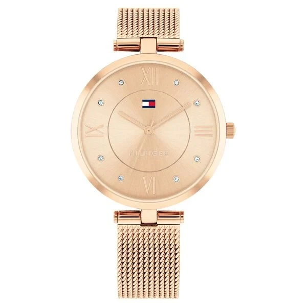 Tommy Hilfiger Quartz Analog Rose Gold Dial Rose Gold Stainless Steel Strap Watch for Women th1782712 Women's Watch