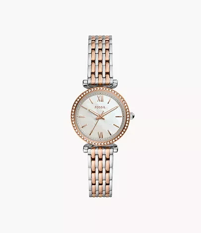 Carlie Mini Three-Hand Two-Tone Stainless Steel Watch