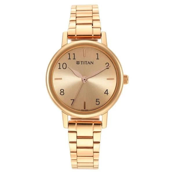 Titan Karishma Rose Gold Dial Analog Stainless Steel Strap Watch for Women ns2678wm01 Women's Watch