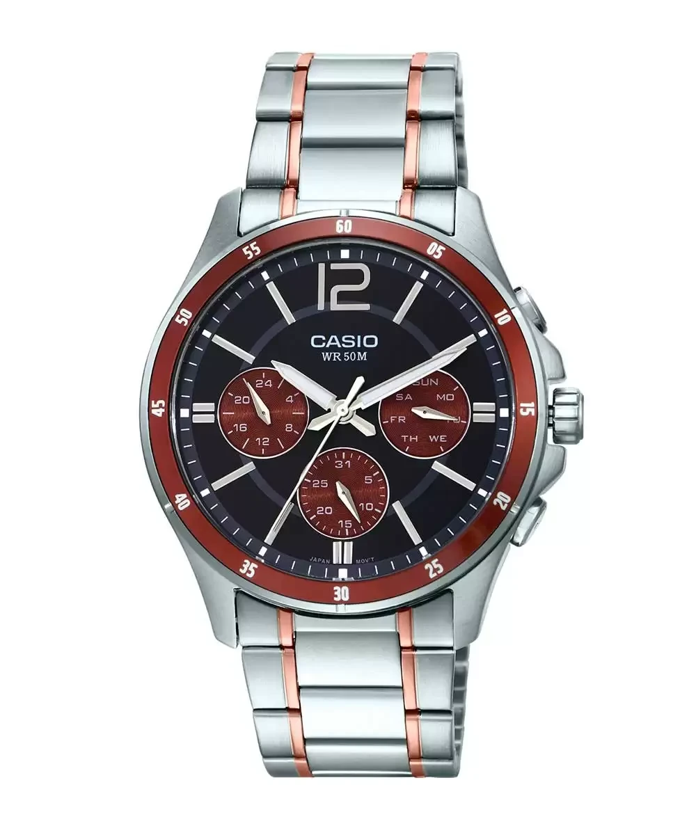 ENTICER MEN MTP-1374HRG-5AVIF - A1650 Two-Tone Multi-Dial - Men's Watch