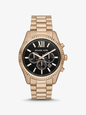 Michael Kors Oversized Lexington Beige Gold-Tone Watch