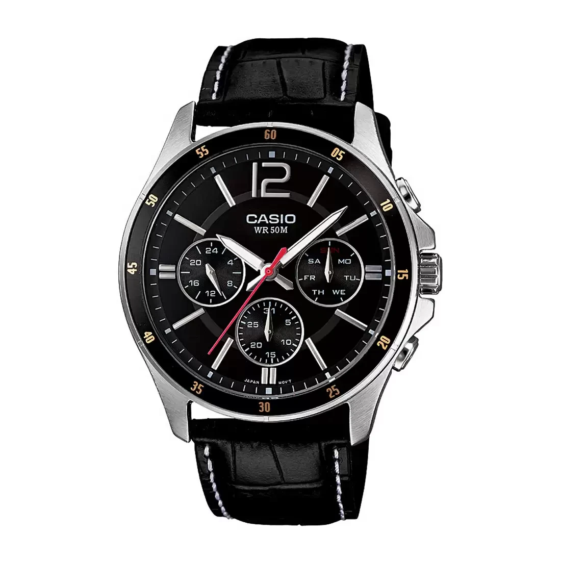 ENTICER MEN MTP-1374L-1AVDF - A834 Black Leather - Men's Watch